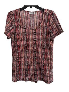 Kim Rogers Blouse Size Large Multicolor Crinkly Women Top Shirt Blouse